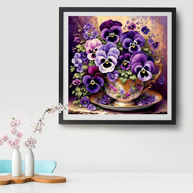 Kaixine Moth Orchid Stamped Cross Stitch Kits for Adults Beginner, Fantastic Cross Stitch Kits Printed Stitching Patterns Dimensions Needlepoint Art Crafts Embroidery Kits for Adults Beginners 14x14 inch - Image 3